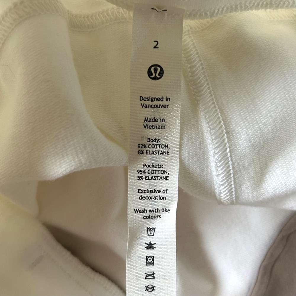 NWT Lululemon Inner Glow High-Rise Short 3" White 2 Gym Casual Lounge Summer - Picture 7 of 8
